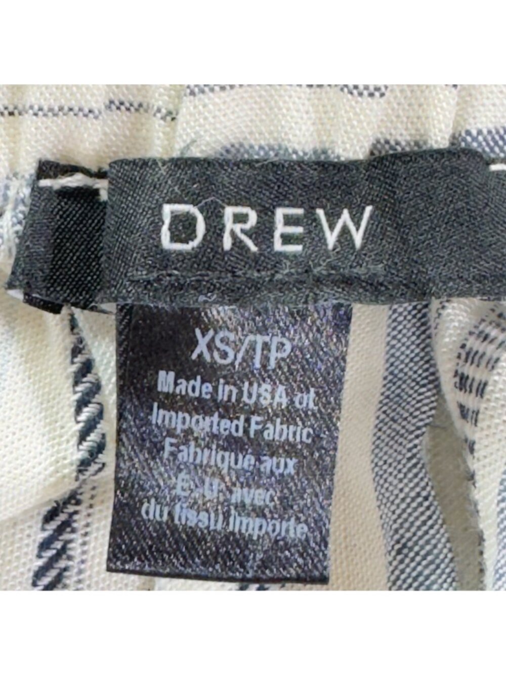 DREW Women's Grey Striped Linen Blend Culottes Size XS - Picture 9 of 12
